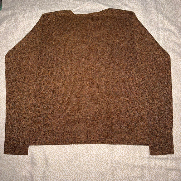 Burnt orange and black knit button-down cardigan by Coldwater Creek - Picture 2 of 5